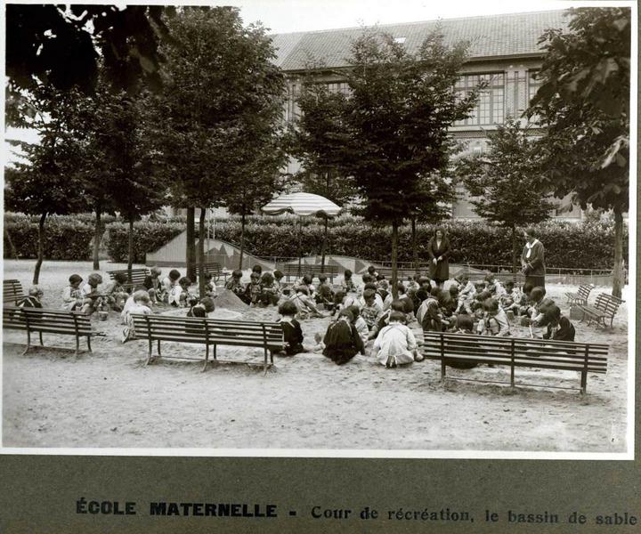 Ecole maternelle - Cour de récréation, le bassin de sable