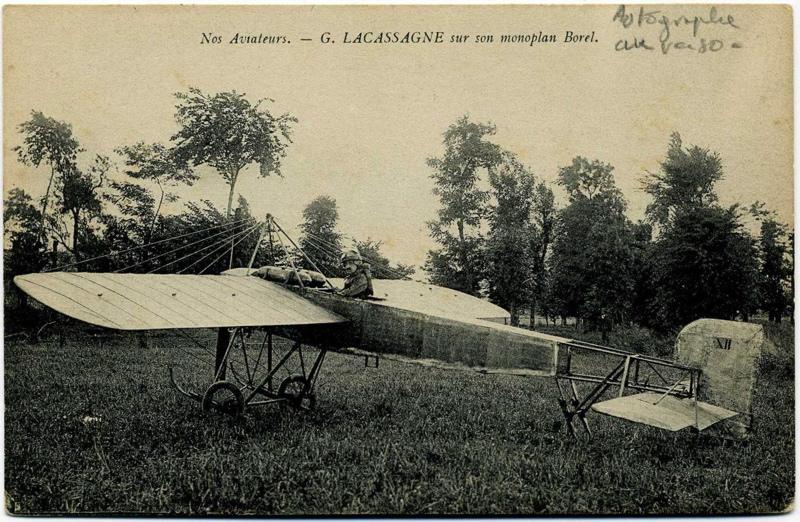 Nos Aviateurs. - G. Lacassagne sur son monoplan Borel