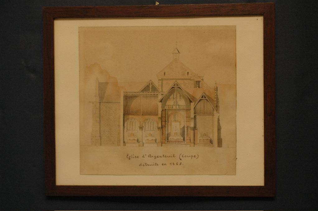 Coupe de l’église d’Argenteuil (détruite en 1865)