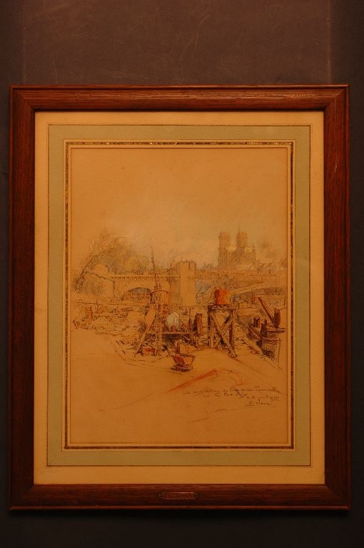 Construction du pont de la Tournelle,  vue du pont Sully