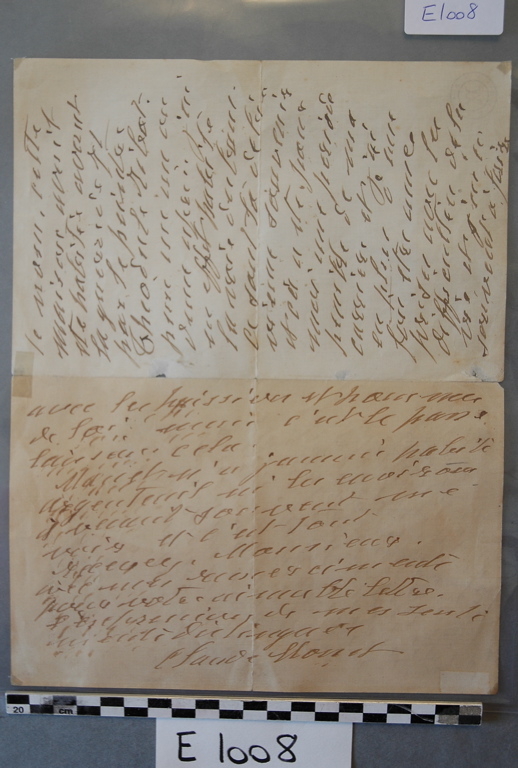 Lettre de Claude Monet à Laurent Christy datée du 21 janvier 1922