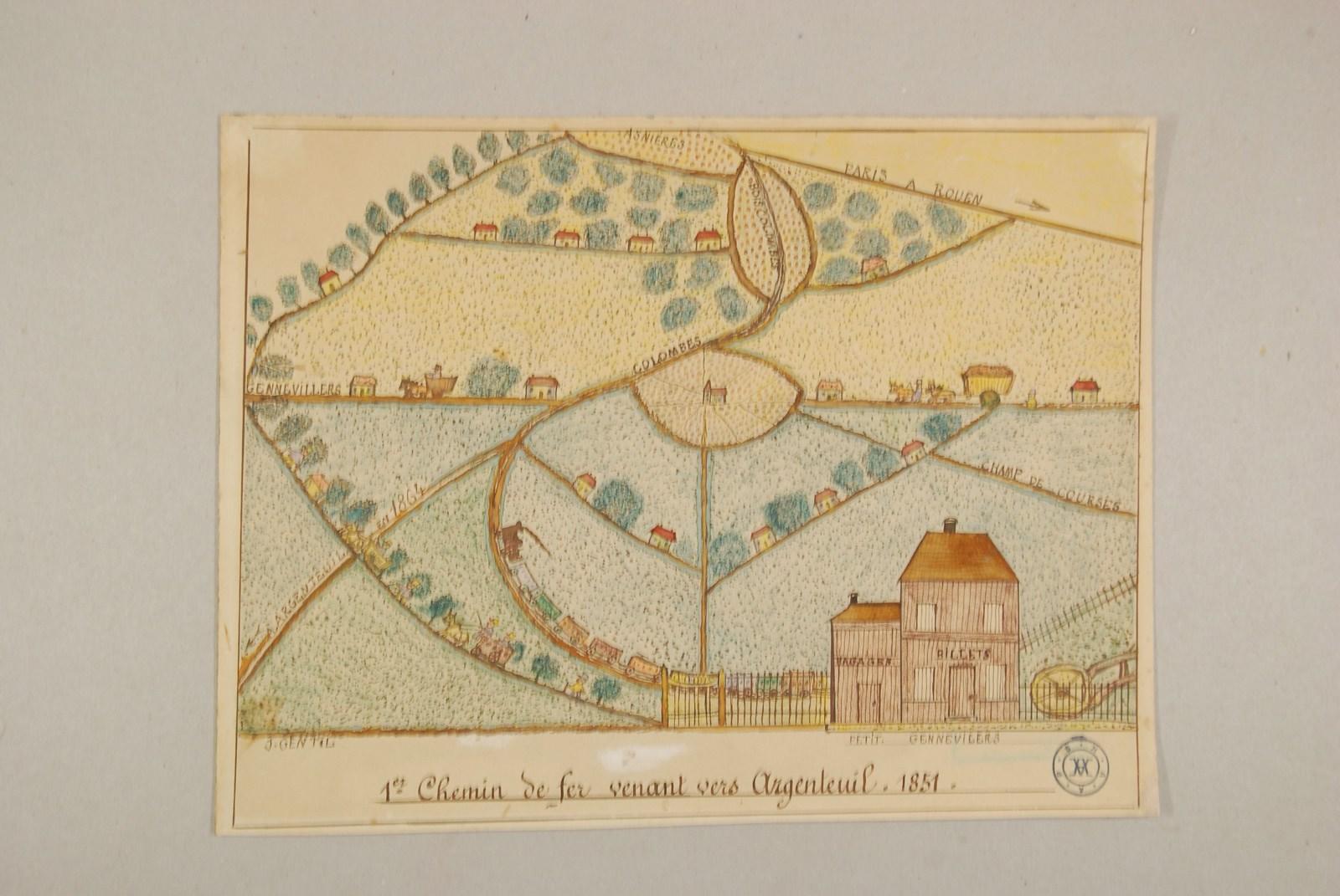 Premier chemin de fer venant vers Argenteuil, 1851