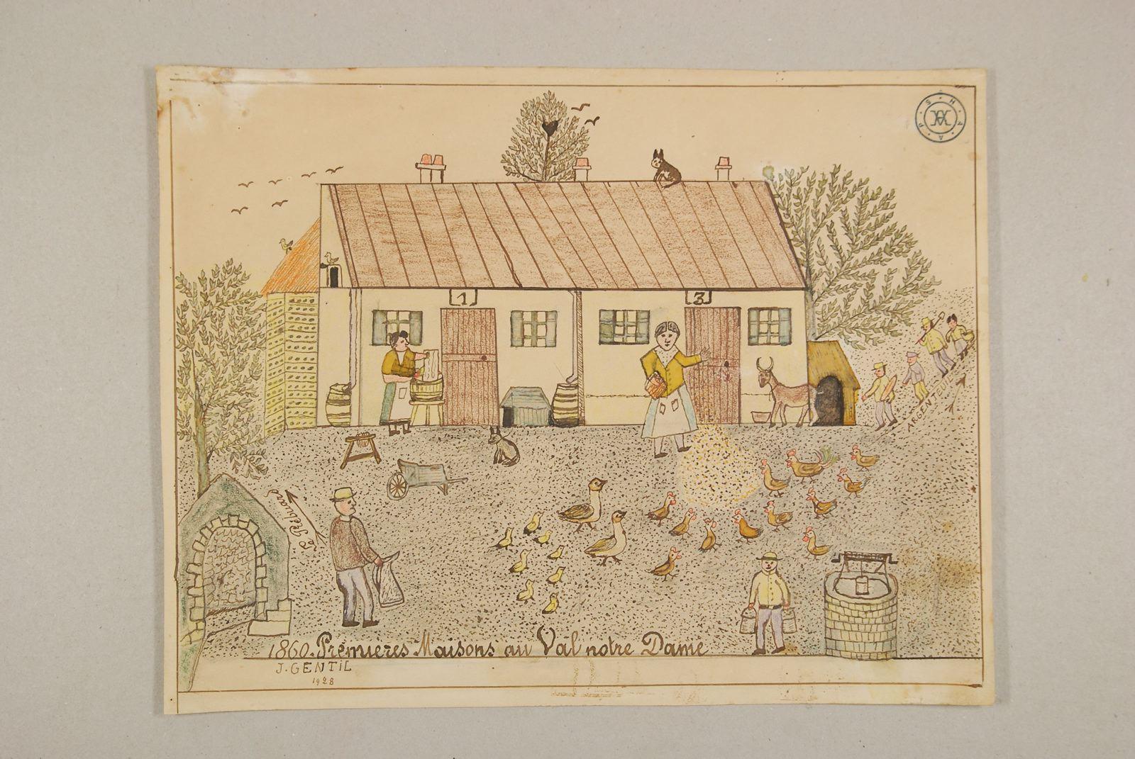 Premières maisons au Val Notre-Dame, 1860