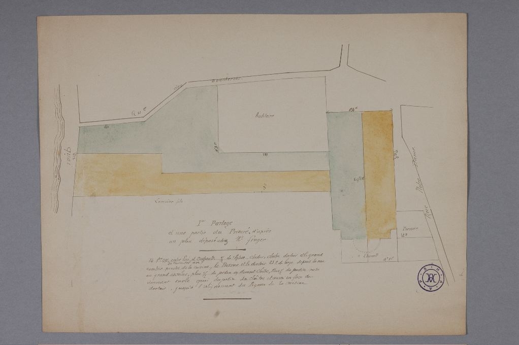 Plan du 1er partage d’une partie du prieuré d’Argenteuil, 1791