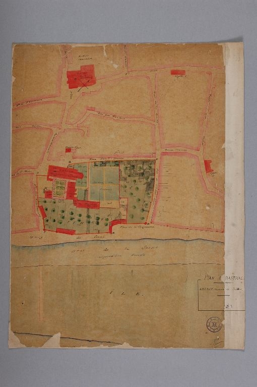 Plan cadastral du prieuré  avec la chapelle St Jean
