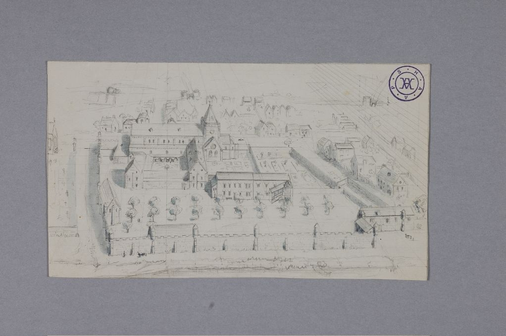 Vue aérienne du prieuré