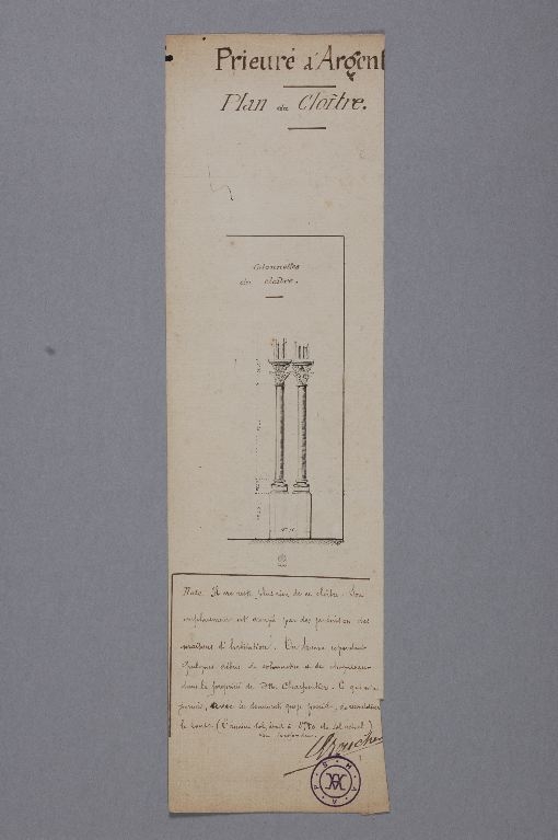 Restitution de colonettes du cloître du prieuré