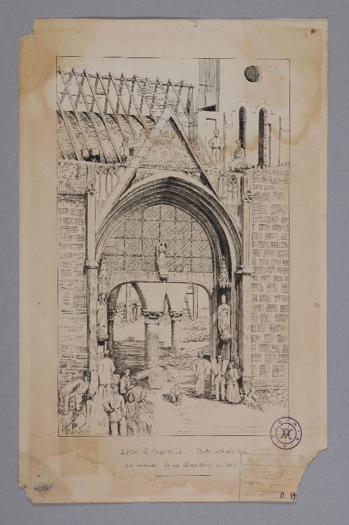 Démolition de l’ancienne église (portail sud)