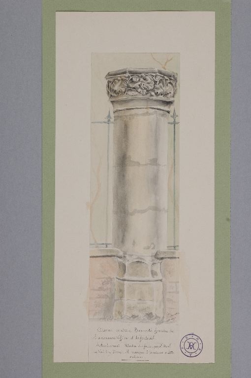 Colonne du XVe s de l’ancienne église