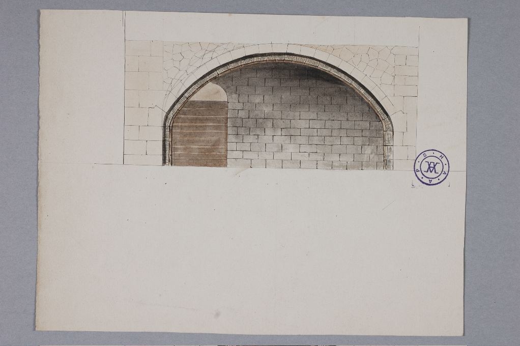 La geôle de l’auditoire du Prieuré, coupe transversale