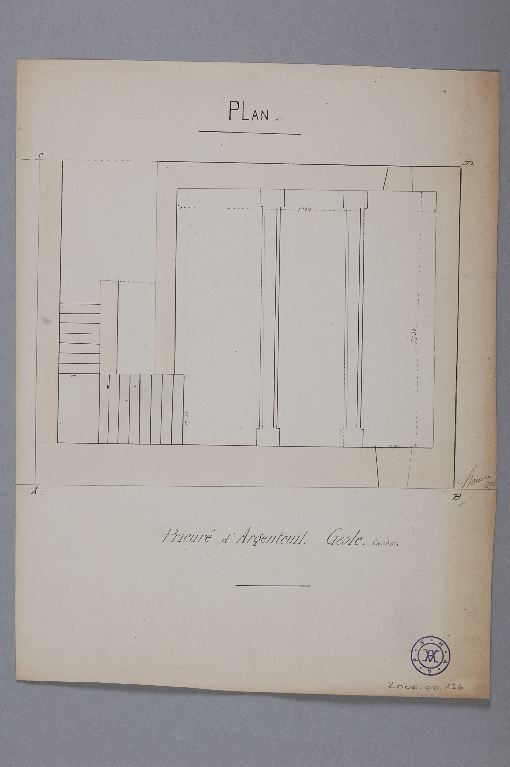 Plan de la geôle de l’auditoire du Prieuré