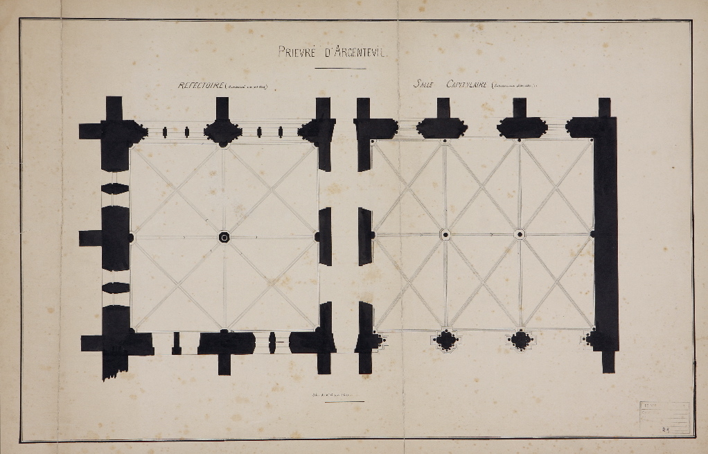 Plan du réfectoire et de la salle capitulaire du Prieuré