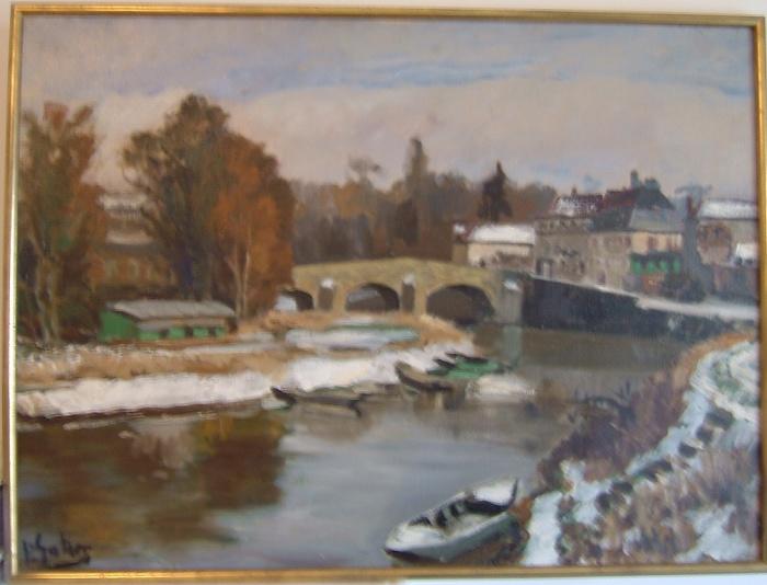 Pont du Cabouillet L'Isle Adam ; effet de neige