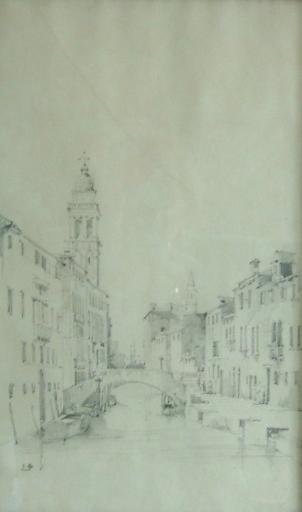 Venise, San Giorgio dei Greci et le pont San Lorenzo (c. 1844)