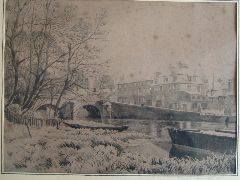 L'Isle-Adam, le pont du Cabouillet sous la neige