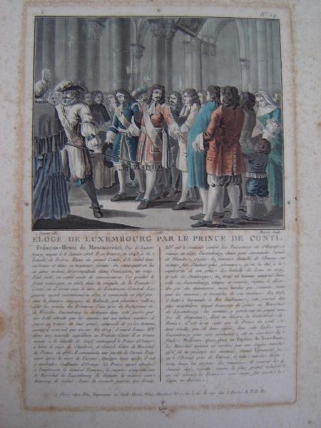 Eloge de Luxembourg par le Prince de Conti 1788