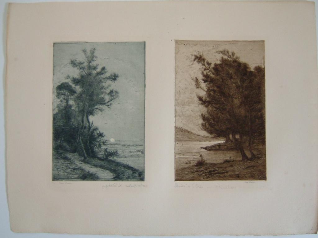 Daubigny, souvenirs et croquis (11) : Deux vues l'une du bord de l'Oise, l'autre de Honfleur par Karl Daubigny