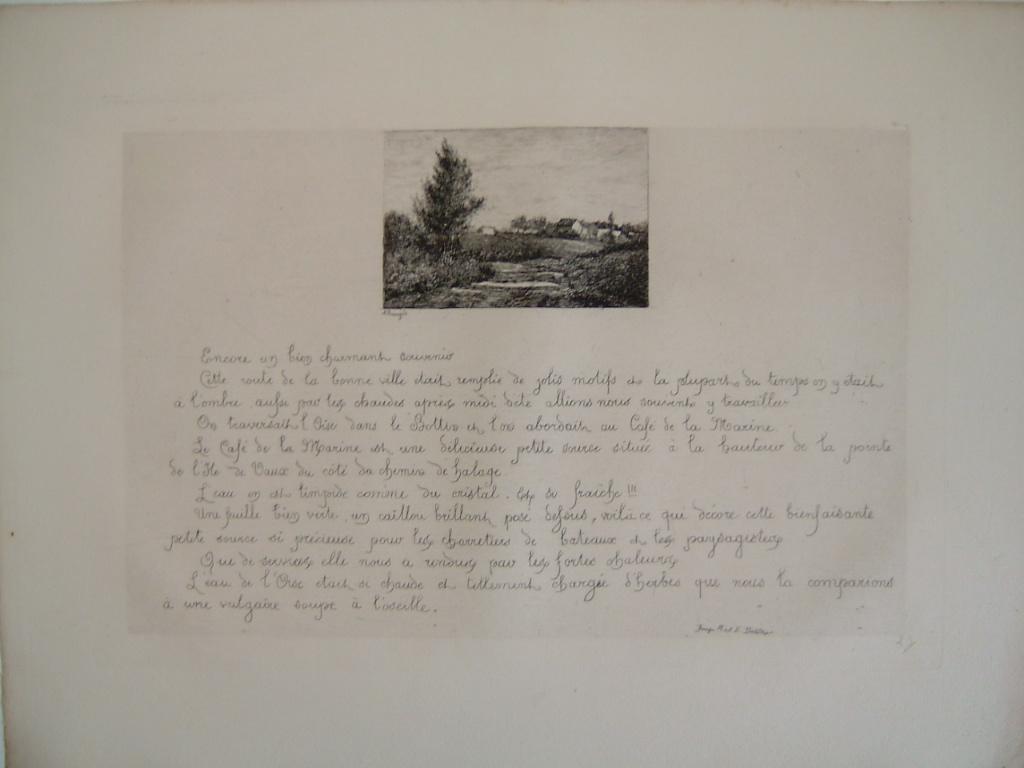 Daubigny, souvenirs et croquis (23) : Route de la Bonneville, 'café de la marine' (source à l'île de Vaux)