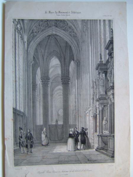 Chapelle Notre Dame et intérieur de la cathédrale de Rouen vers l'occident