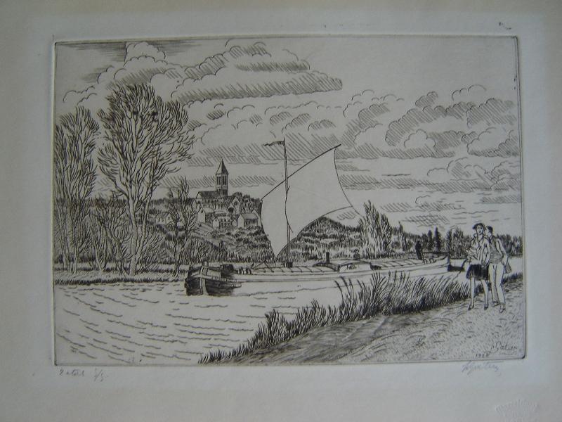 La péniche à voile (factice)