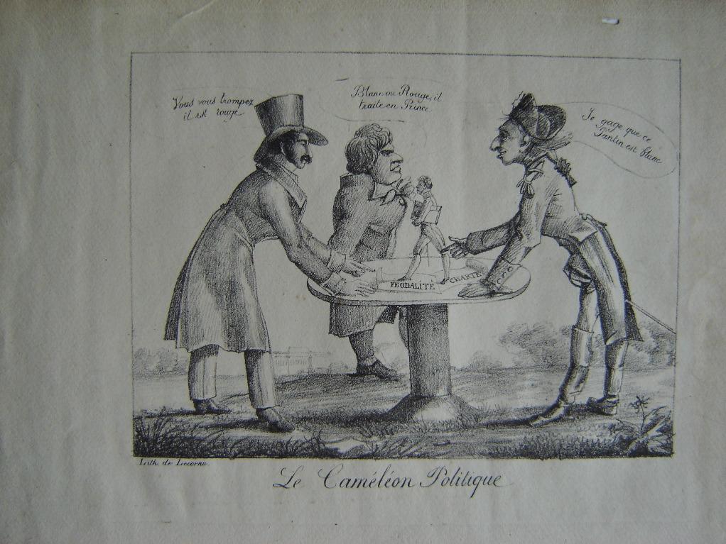 Le Caméléon Politique (caricature anti-royaliste contre la Charte (Restauration))