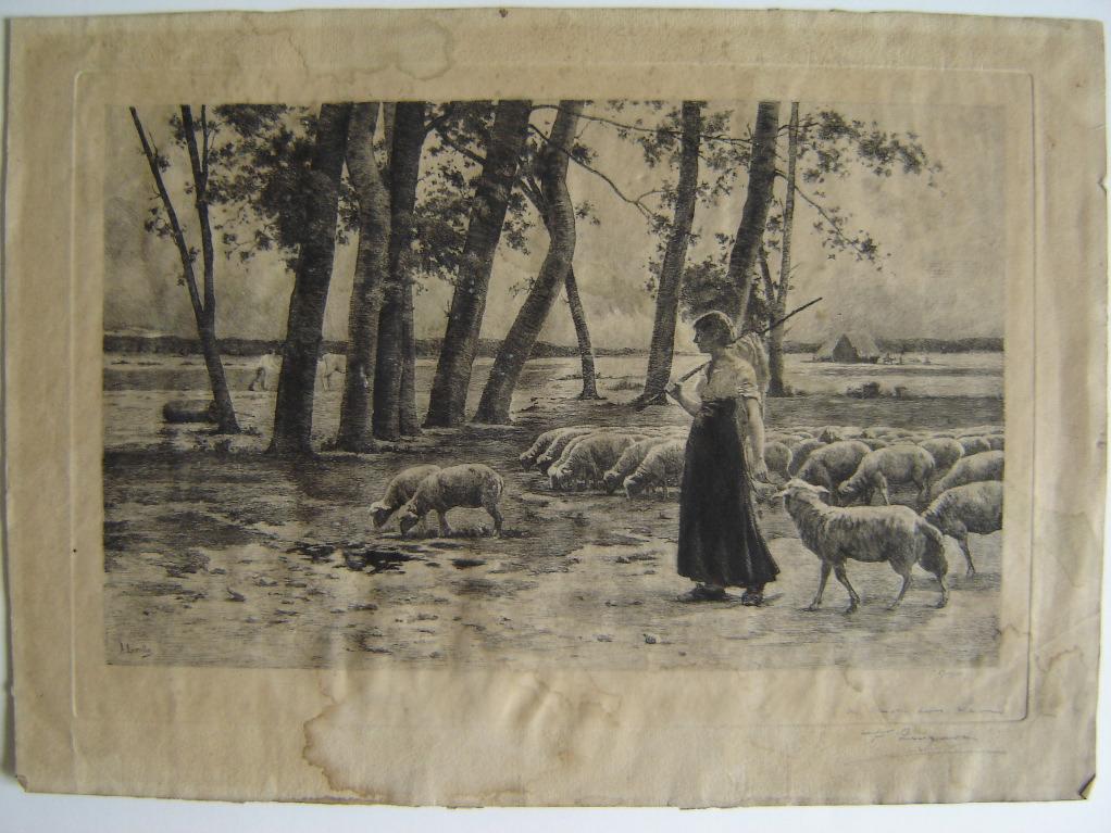 Bergère et ses moutons (factice)