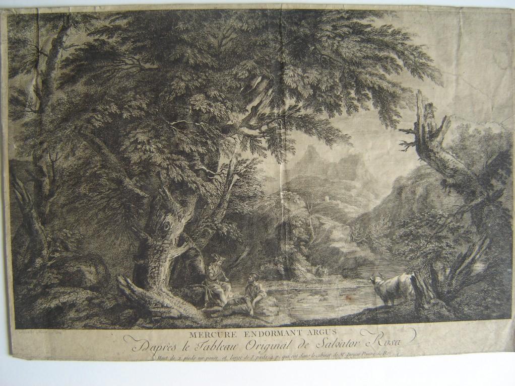 Mercure endormant Argus d'après le tableau original de Salvatore Rosa
