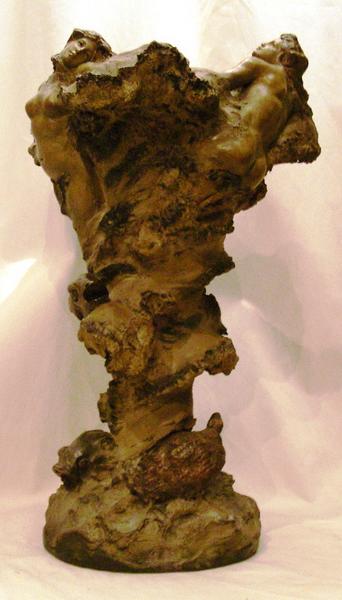 Vase à la ronde de sirènes et de tritons