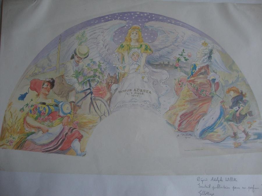 Eventail pour parfum Azurea L.T. Piver (factice)