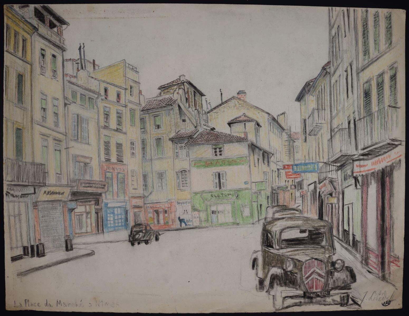 La Place du marché à Nîmes