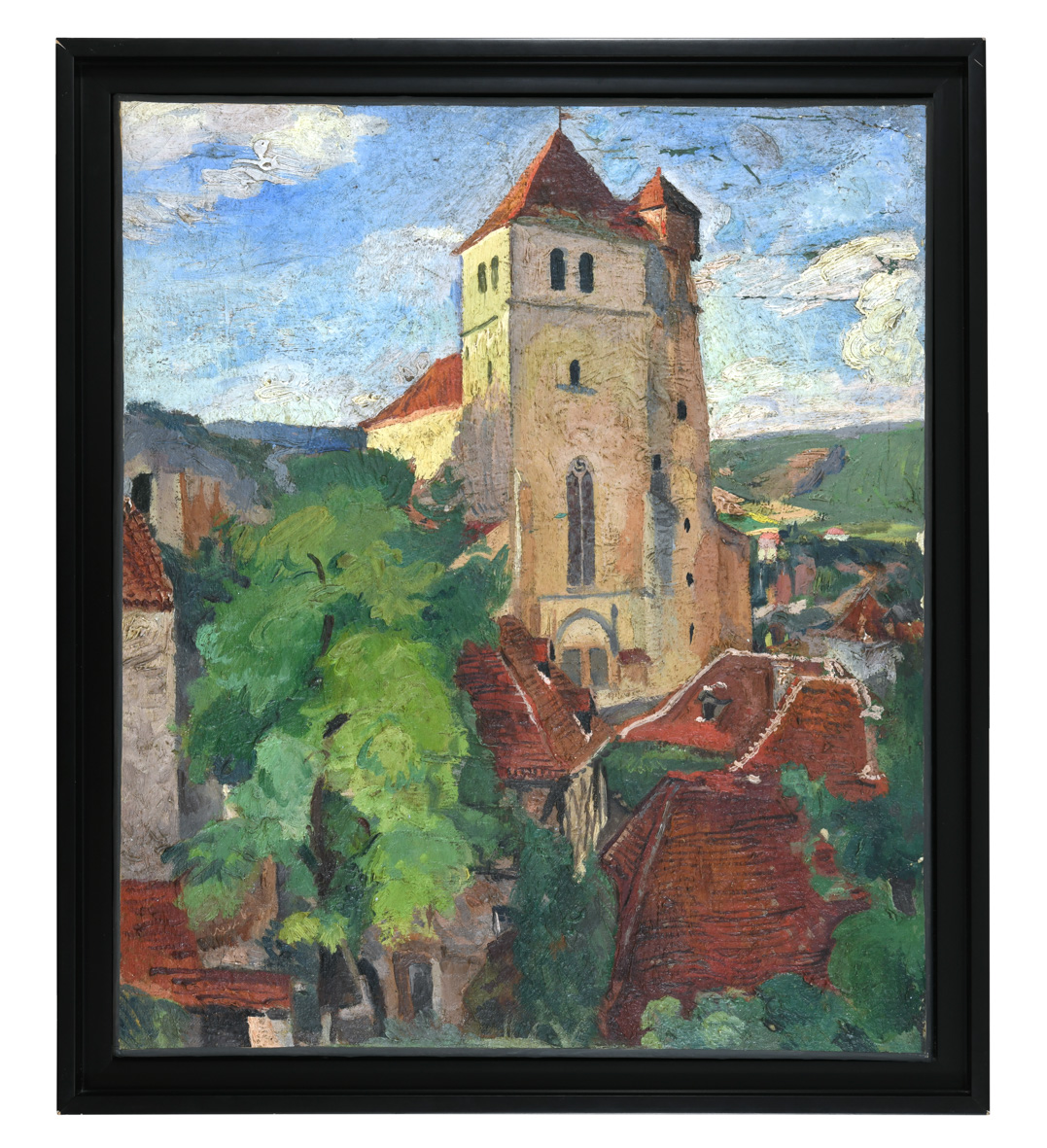 L'église et les toits rouges de Saint-Cirq Lapopie