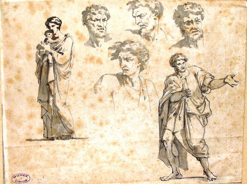 Etudes de femmes, enfants, hommes et têtes