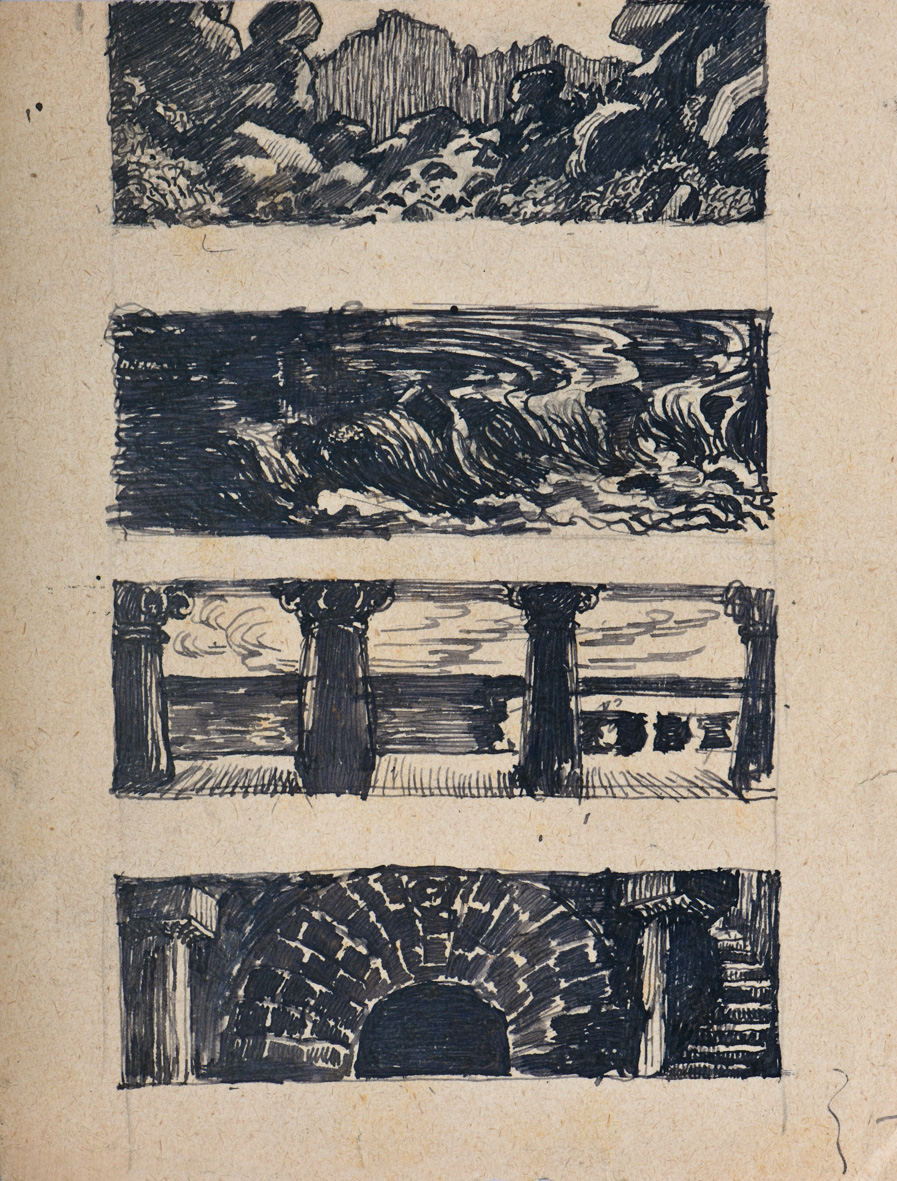 Orphée-Roi dessin préparatoire (élément d'ensemble)