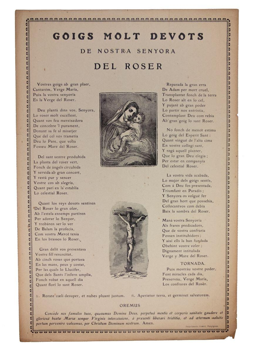 Goigs molt devots de Nostra Senyora del Roser