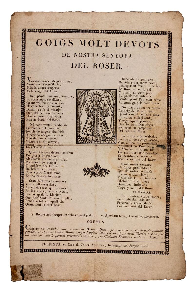 Goigs molt devots de Nostra senyora del Roser