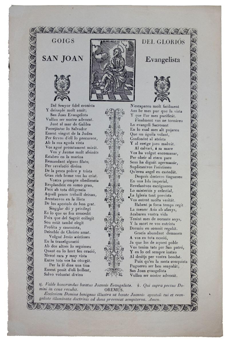Goigs del glorios Sant Joan Evangelista