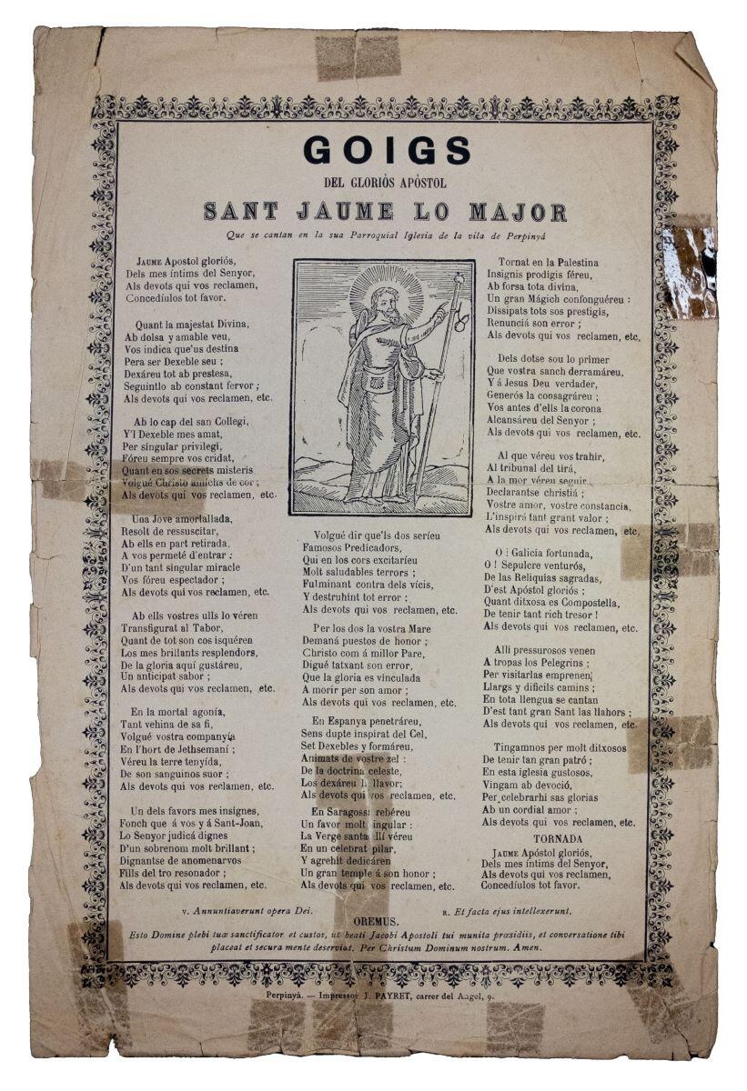 Goigs del glorios apostol Sant Jaume lo majorque se canten en la sua parroquial iglesia de la vila de Perpinyà