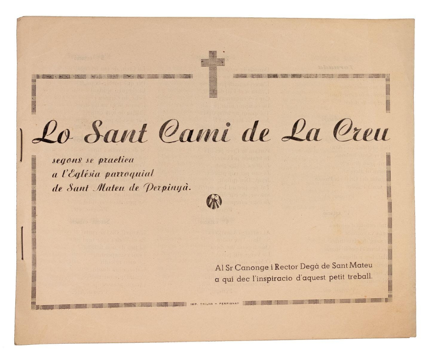 Lo Sant Cami de la Creu, segons se practica en l'eglésia parroquial de Sant Mateu de Perpinyà