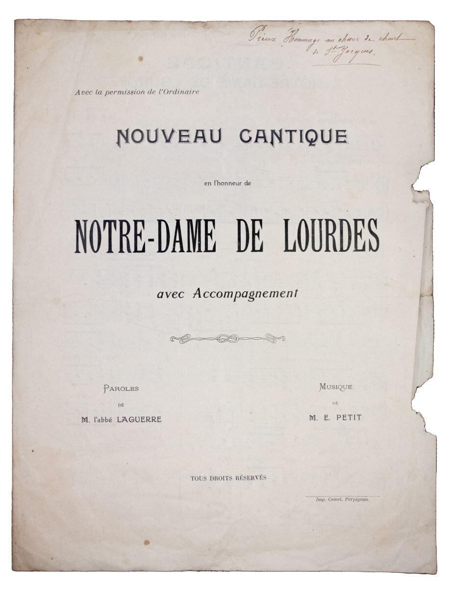 Nouveau cantique en l'honneur de Notre-Dame de Lourdes avec Accompagnement