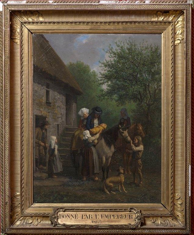 Le Départ pour le baptême en Bretagne (titre de l'inventaire) ; Paysage breton (titre de l'inventaire)