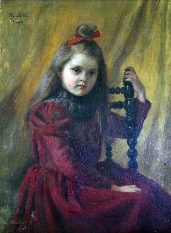 Deux tableaux (trois portraits d'enfants sur le même panneau, une fillette dans un escalier sur l'autre tableau. Les tableaux ont été exposés au Salon de Nancy) (titre de l'inventaire) ; Marie-Thérése à cinq ans (titre d'usage) ; Portrait de Geneviève à huit ans (titre d'usage)