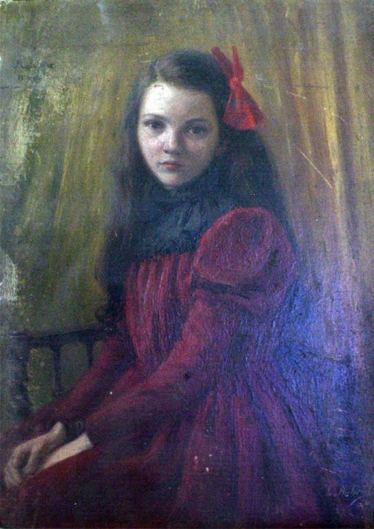 Deux tableaux (trois portraits d'enfants sur le même panneau, une fillette dans un escalier sur l'autre tableau. Les tableaux ont été exposés au Salon de Nancy) (titre de l'inventaire) ; Portrait de Madeleine à onze ans (titre d'usage)