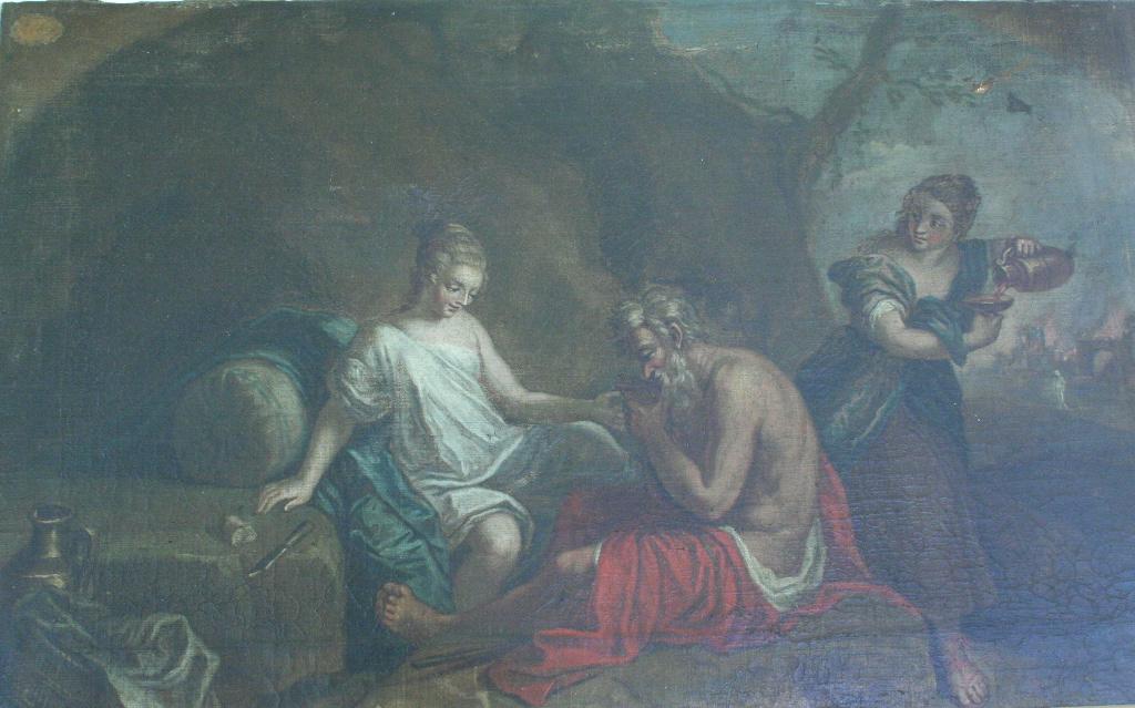 Un tableau à l'huile composé : Episode de l'histoire de Lorraine (titre de l'inventaire) ; Les filles de Loth (titre d'usage)