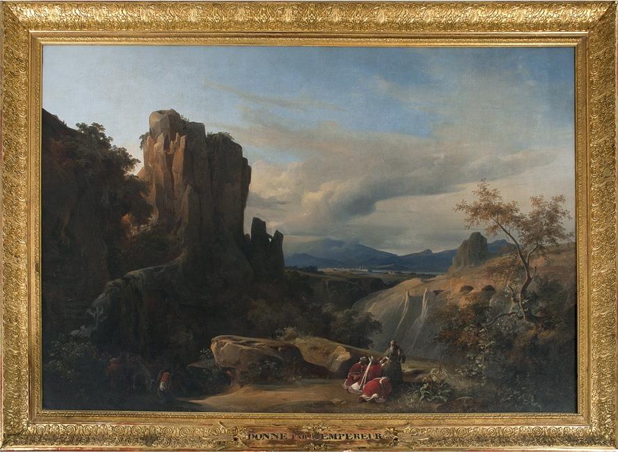 Paysage historique. Election de Clément V à la papauté (titre de l'inventaire ; titre erroné) ; Pierre de Morona élu pape (titre de l'inventaire du déposant) ; Election de Célestin V (autre titre)