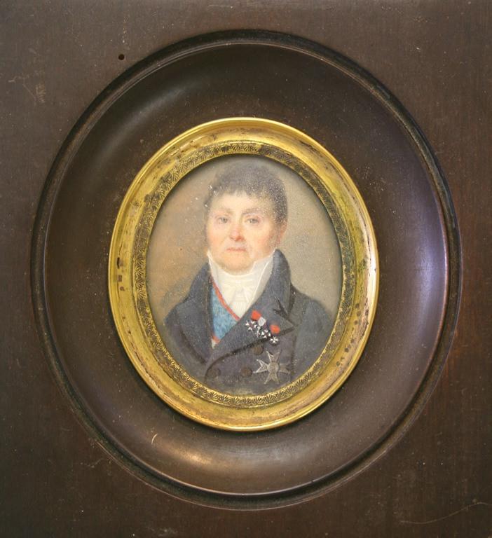 Un portrait, miniature, cadre cuivre (titre de l'inventaire) ; Portrait d'homme (titre factice)