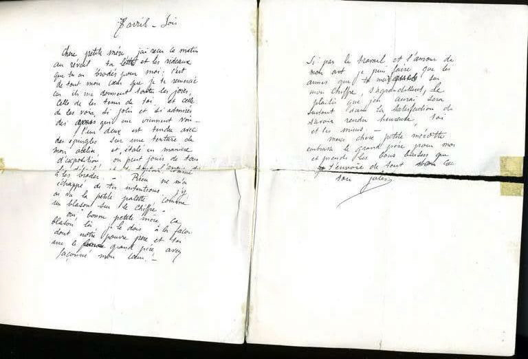 courrier de Jules Bastien-Lepage à sa mère pour la remercier d'avoir brodé les rideaux (titre d'usage)