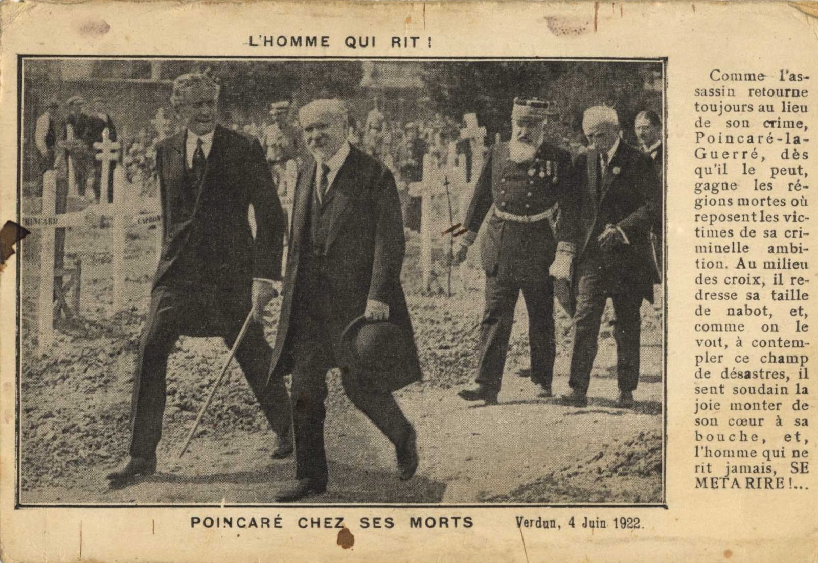 L'homme qui rit!...Poincaré chez ses morts