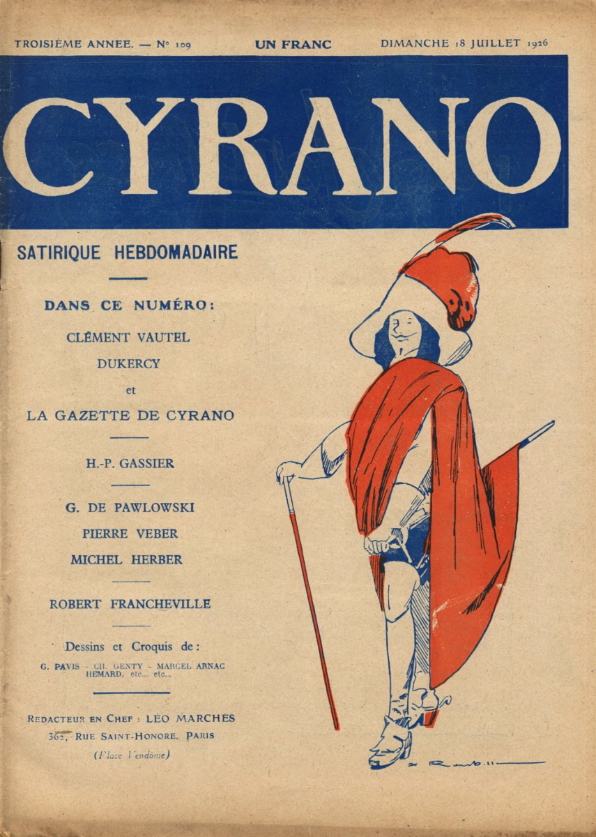 Cyrano, N° 109 du dimanche 18 juillet 1926