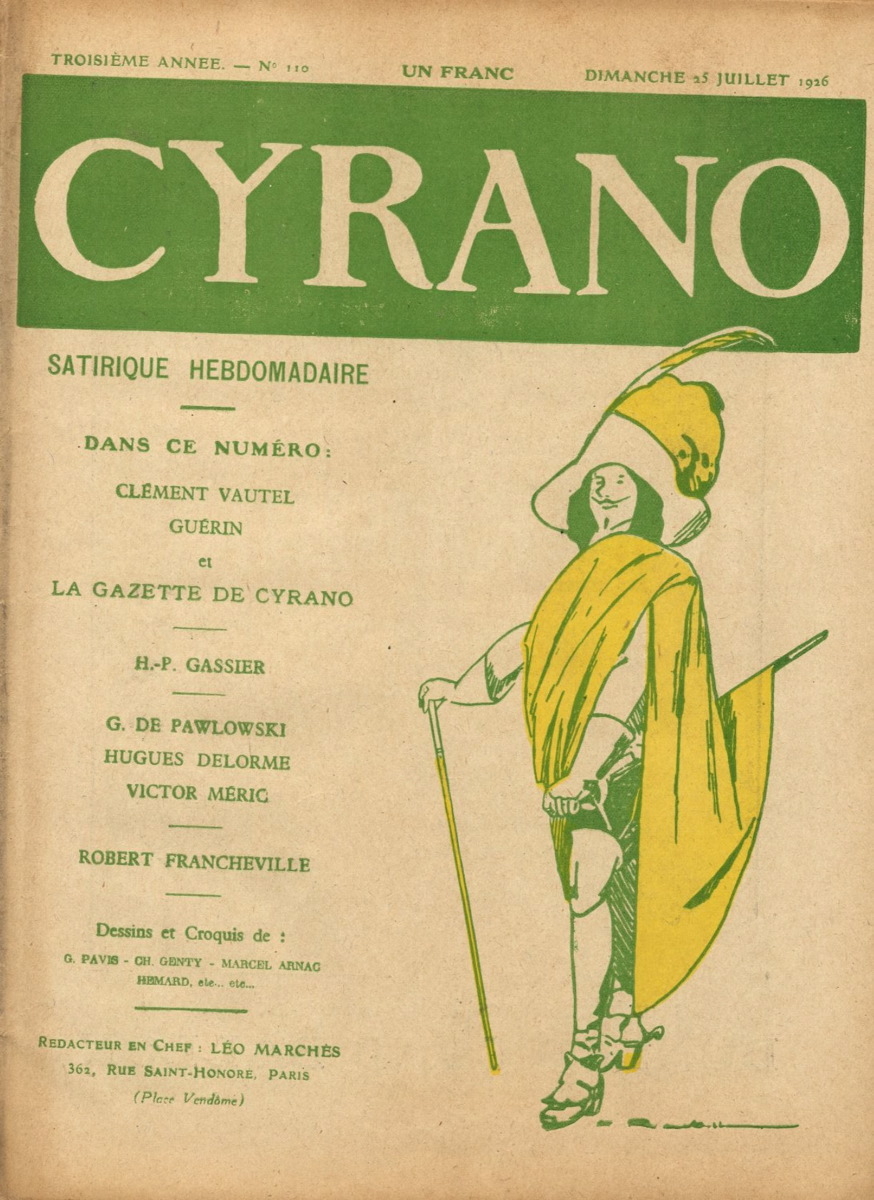 Cyrano, N° 110 du dimanche 25 juillet 1926