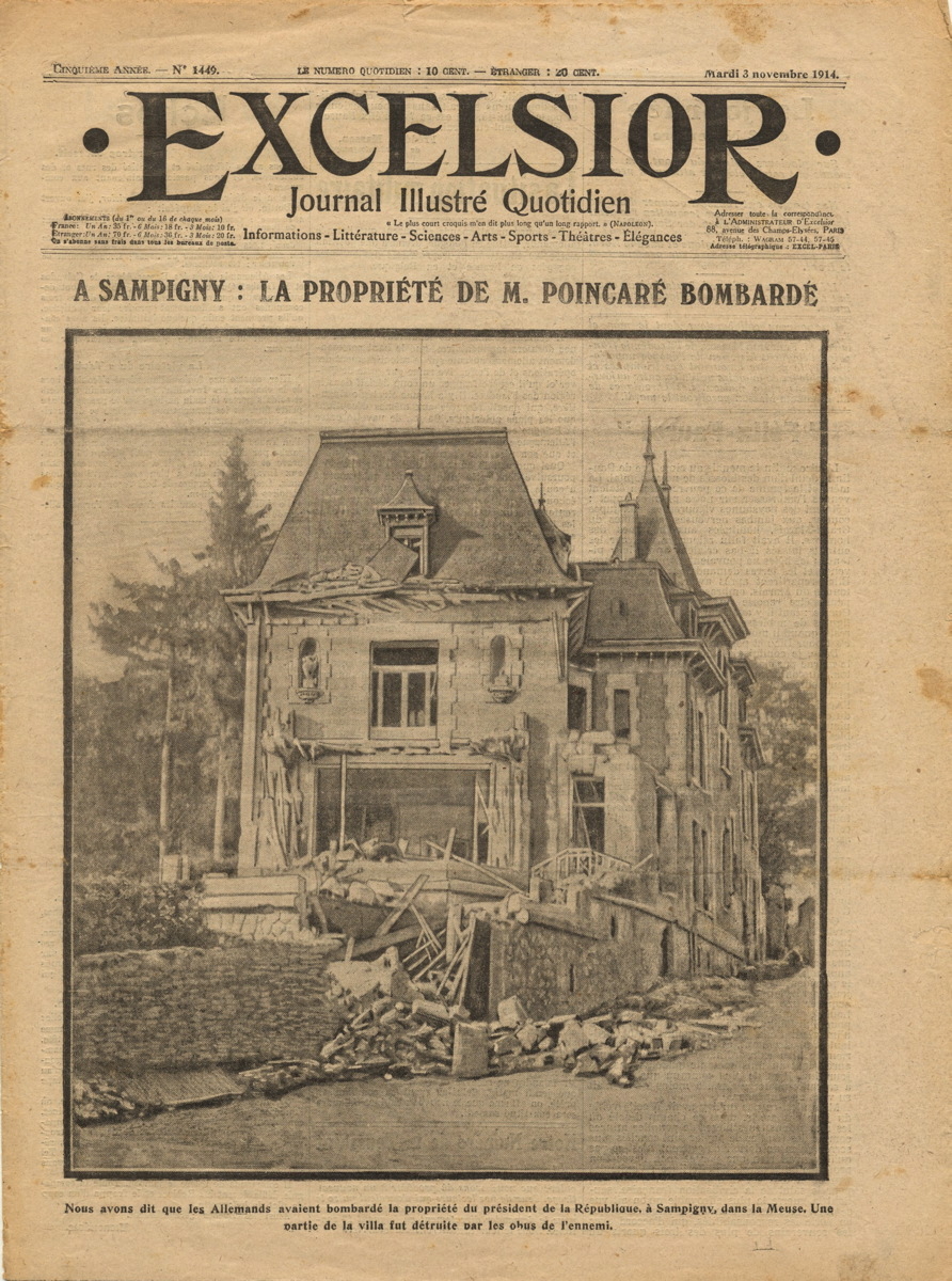 Excelsior N° 1449 : propriété de Raymond Poincaré à Sampigny